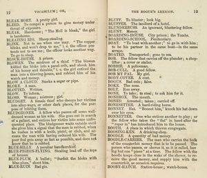 George W. Matsell. Vocabulum; or, The Rogue’s Lexicon. New York: George W. Matsell & Co., 1859.